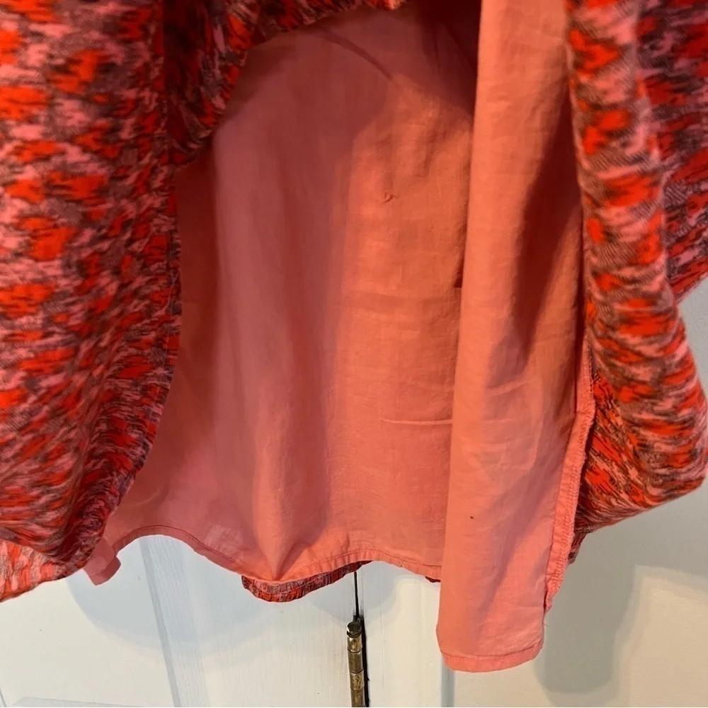 Joie V-Neck Tiered Maxi Dress Sleeveless Tea Rose Red Floral Lined 100% Cotton S - Picture 7 of 12